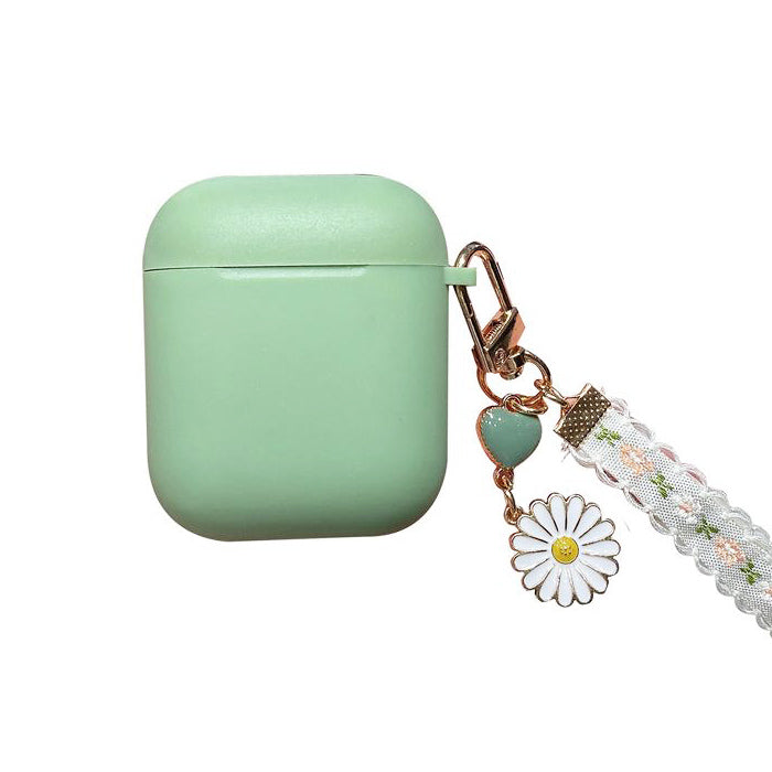 Estuche verde con diseño en cadena para AirPods 