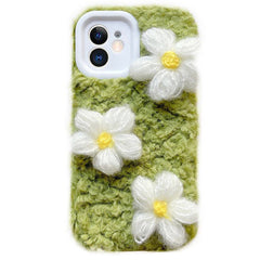 Funda para iPhone de crochet con margaritas 