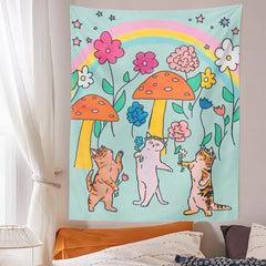 Dancing Cats Wall Tapestry