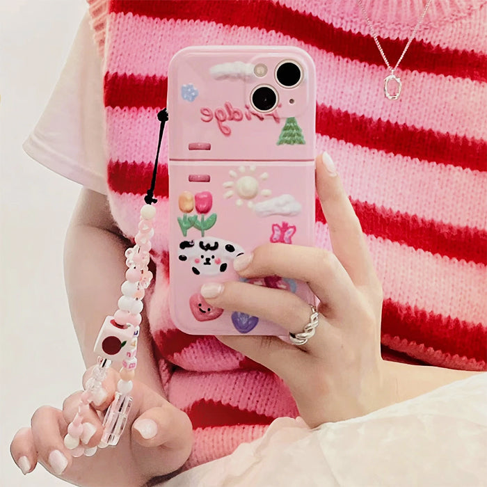 Funda para iPhone con diseño de nevera garabateada