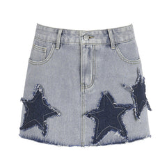 Downtown Girl Star Denim Skirt