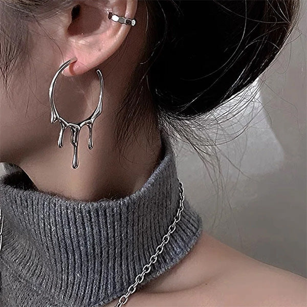 Drop Aesthetic Hoop Earrings