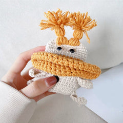 Estuche para AirPods de crochet con diseño de pato