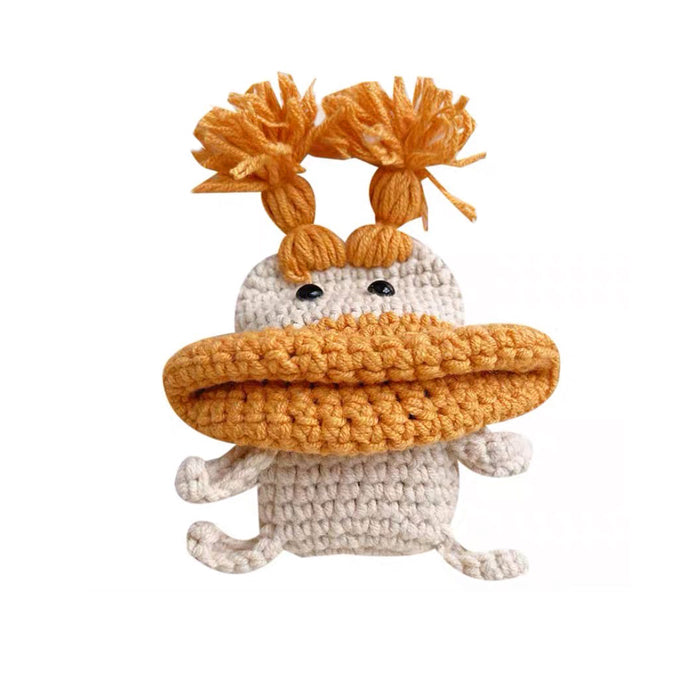 Estuche para AirPods de crochet con diseño de pato