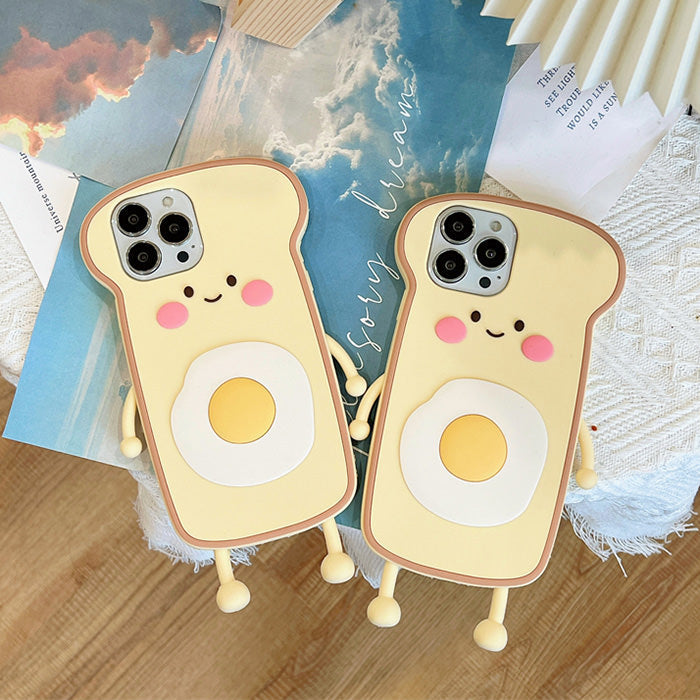 Funda para iPhone con diseño de tostada de huevo