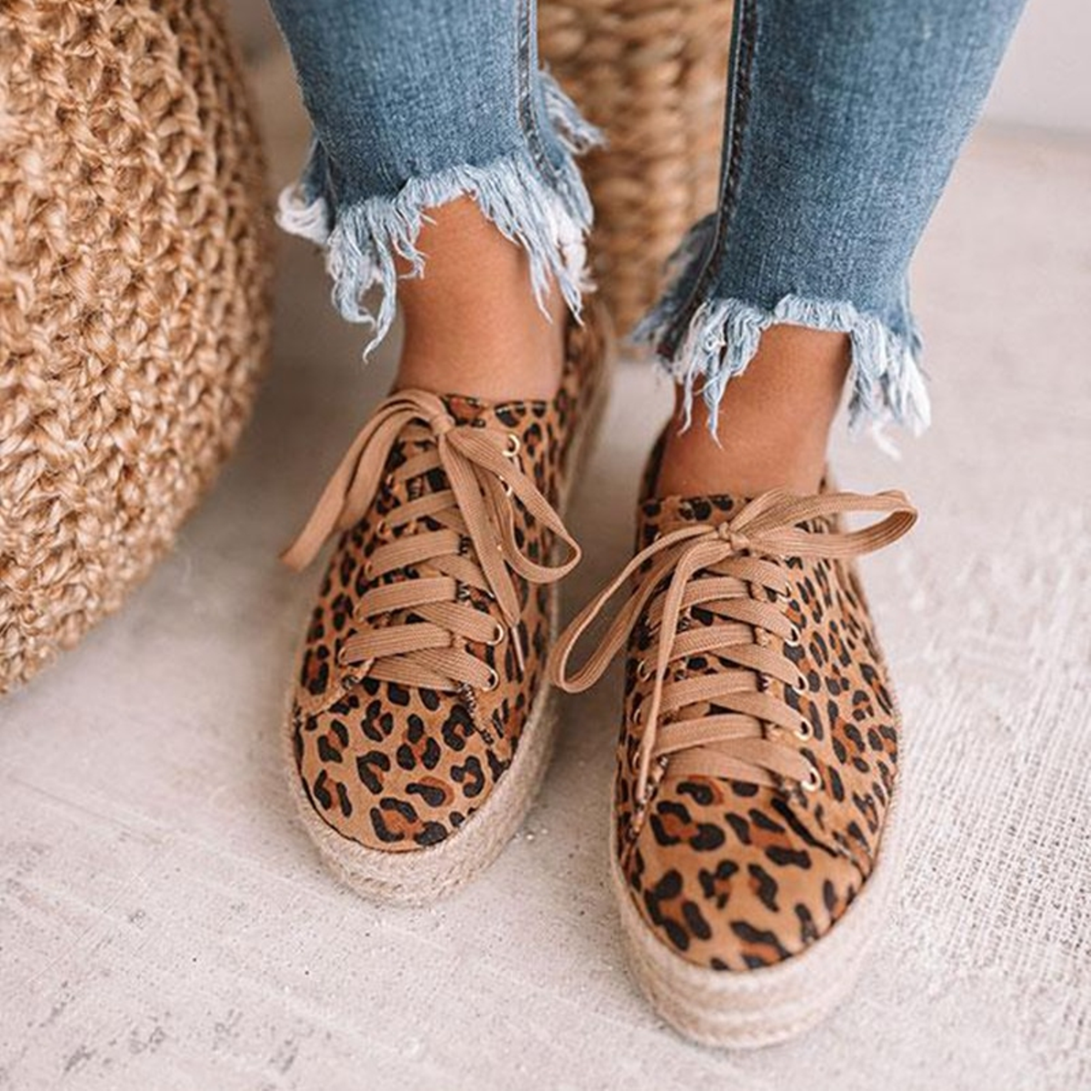 Casual Platform Lace Up Flats