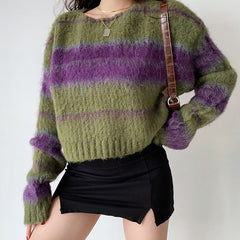 Fairy Grunge Striped Sweater