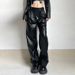 Faux Leather Grunge Pants