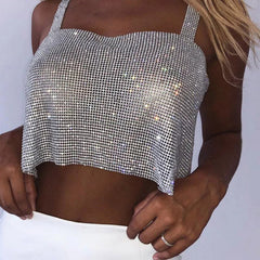 Top con diamantes de imitación que se siente tan helado