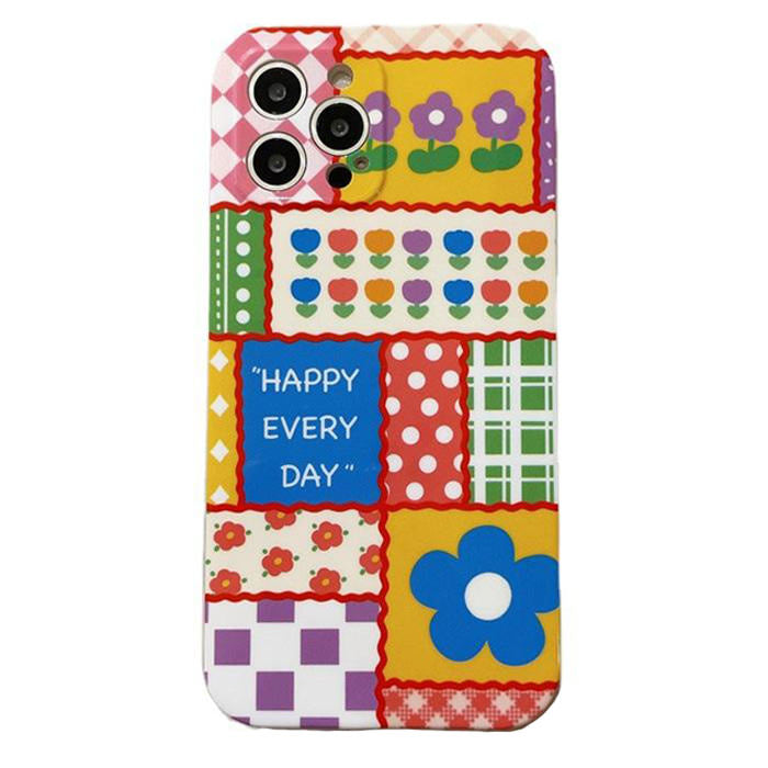 Flower Checkerboard iPhone Case