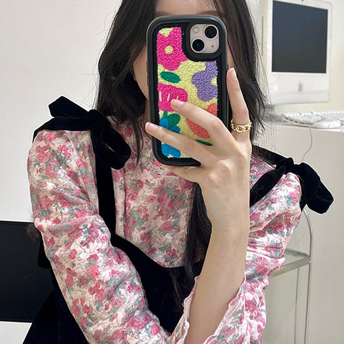 Flower Embroidered iPhone Case