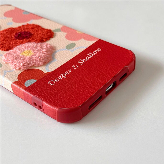 Flower Embroidery iPhone Case