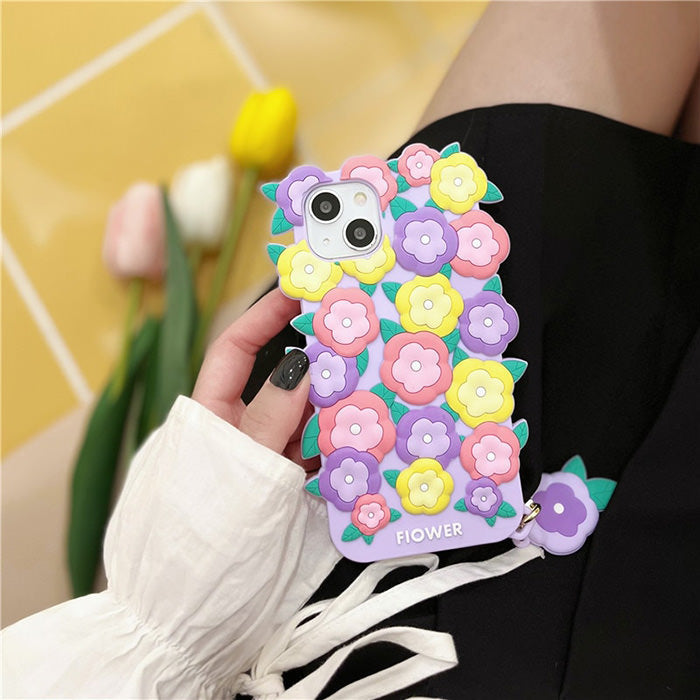 Funda para iPhone con diseño de jardín de flores