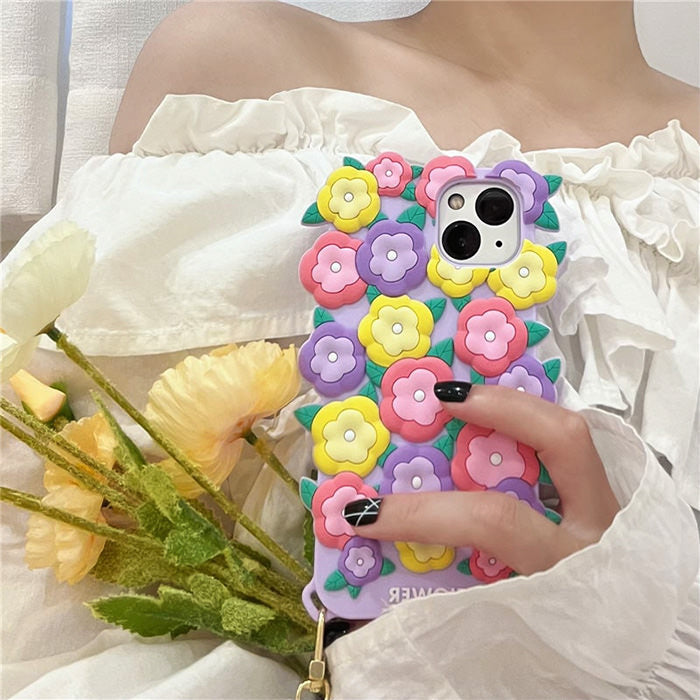 Funda para iPhone con diseño de jardín de flores