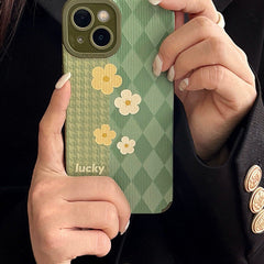 Funda para iPhone con diseño de pata de gallo y flores