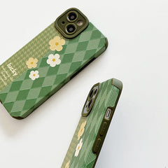 Funda para iPhone con diseño de pata de gallo y flores