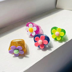 Flower Peace Chunky Rings