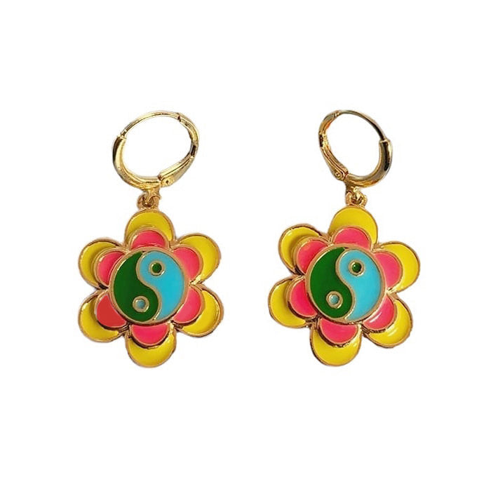 Flower Yin Yang Earrings