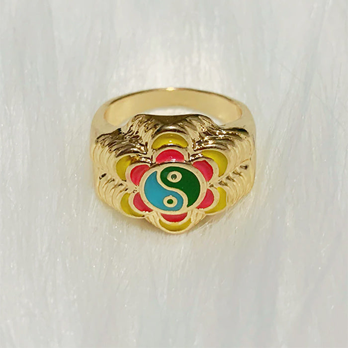 Anillo de flor Yin Yang