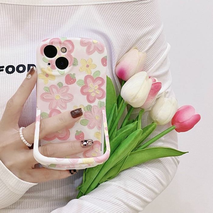 Flowers & Strawberry iPhone Case