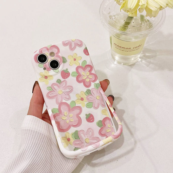 Funda para iPhone con flores y fresas