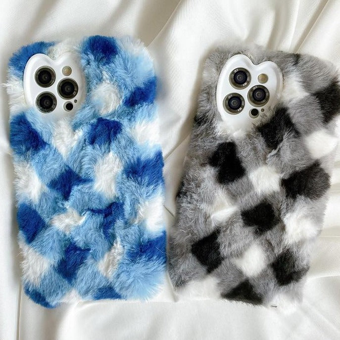 Funda para iPhone con estampado de rombos esponjosos 