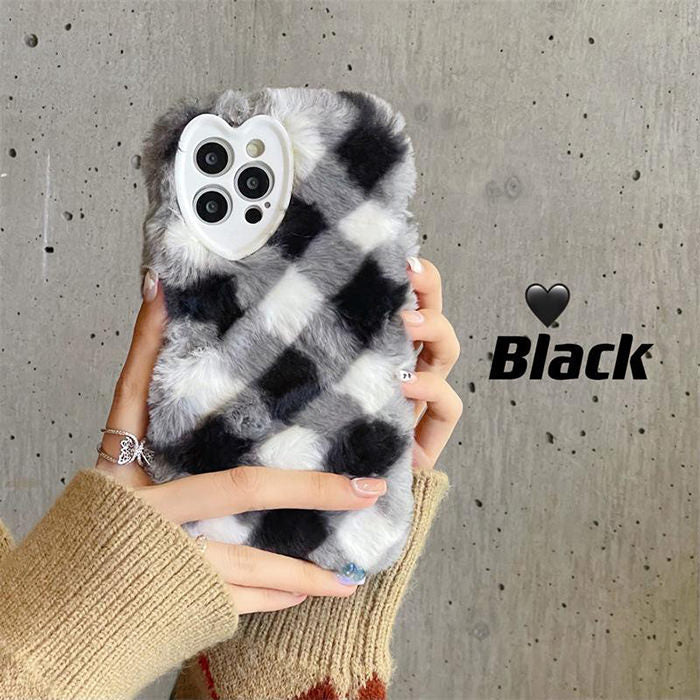 Fluffy Argyle Check iPhone Case