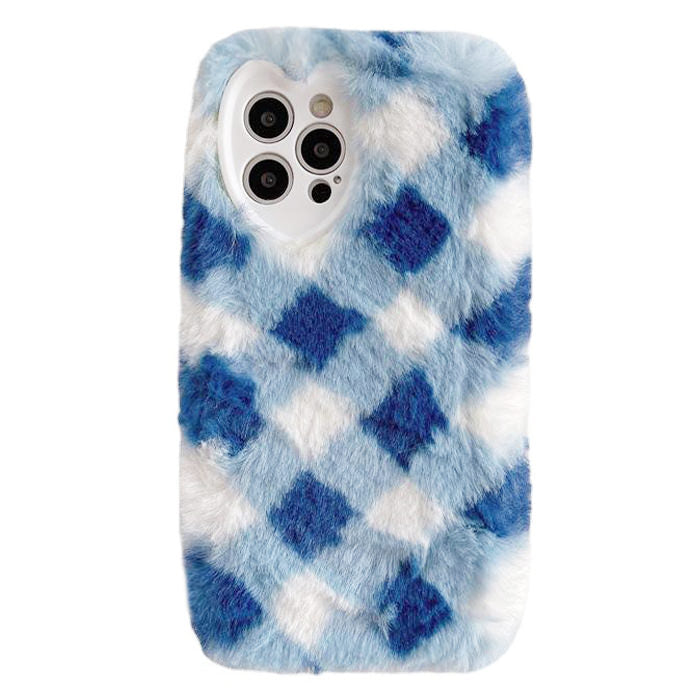 Fluffy Argyle Check iPhone Case