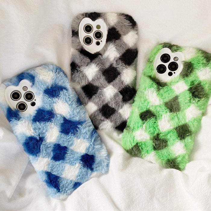 Fluffy Argyle Check iPhone Case