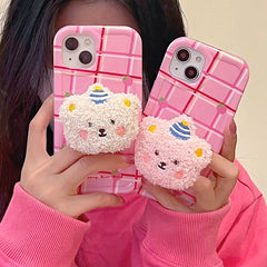 Funda para iPhone con diseño de oso esponjoso