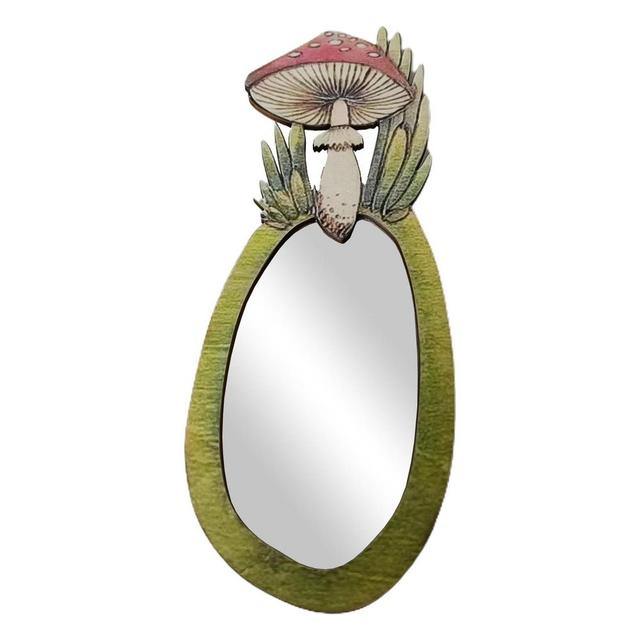 Forest Mushroom Wooden Mirror