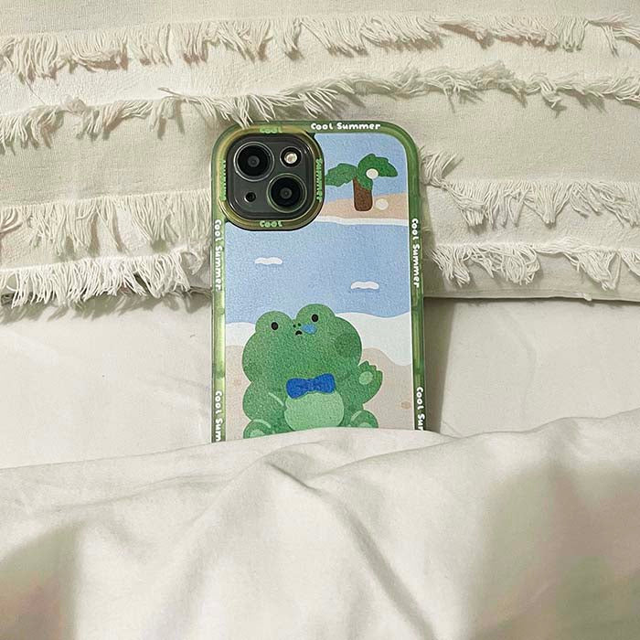 Funda para iPhone con diseño de rana y pato