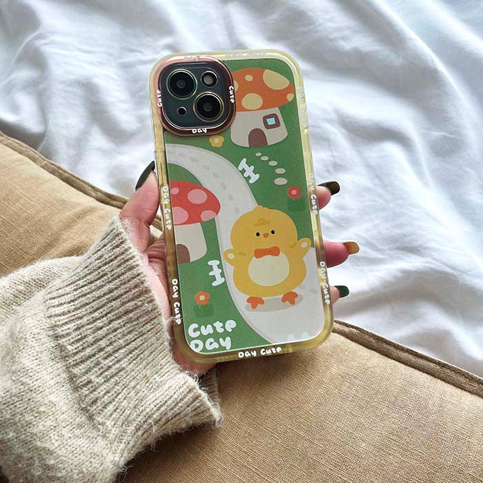 Funda para iPhone con diseño de rana y pato