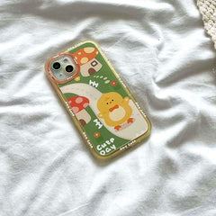 Funda para iPhone con diseño de rana y pato