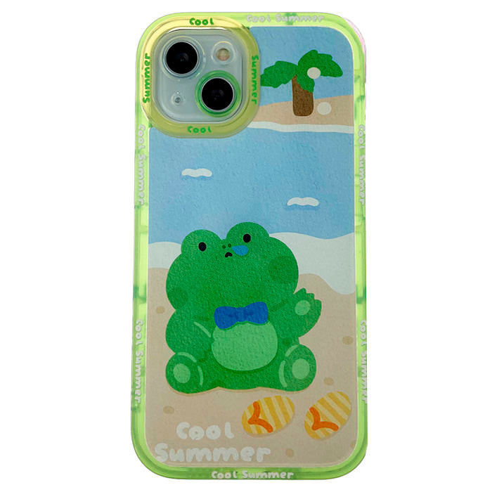 Funda para iPhone con diseño de rana y pato