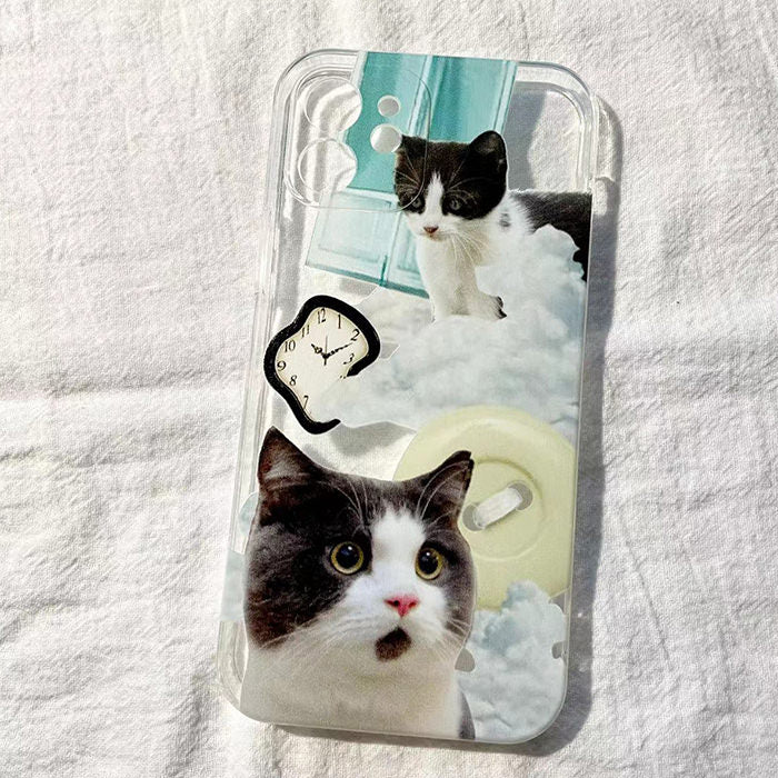 Funda para iPhone con diseño de gato divertido