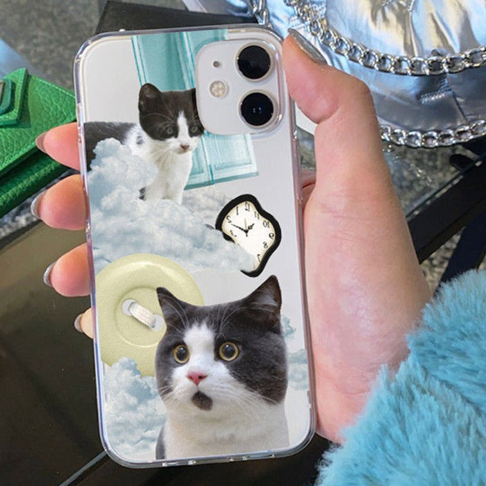 Funda para iPhone con diseño de gato divertido