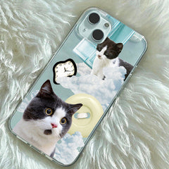 Funda para iPhone con diseño de gato divertido