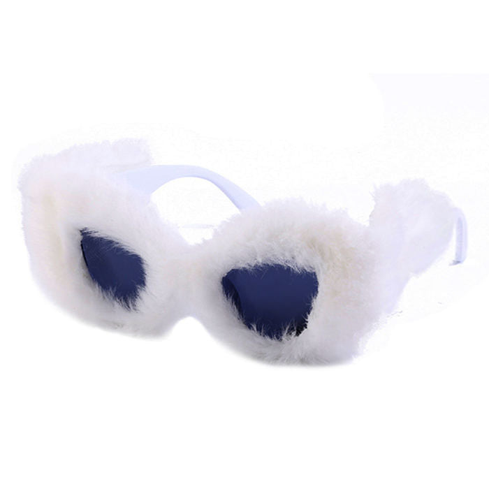 Flauschige Cat-Eye-Sonnenbrille