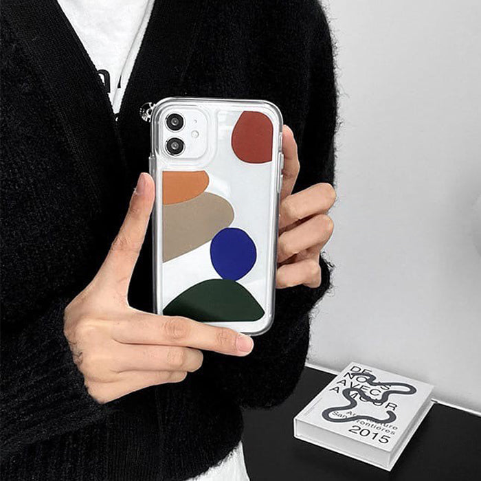 Funda transparente para iPhone con estampado geométrico