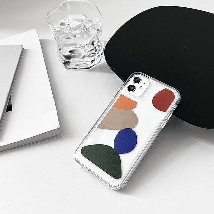 Funda transparente para iPhone con estampado geométrico