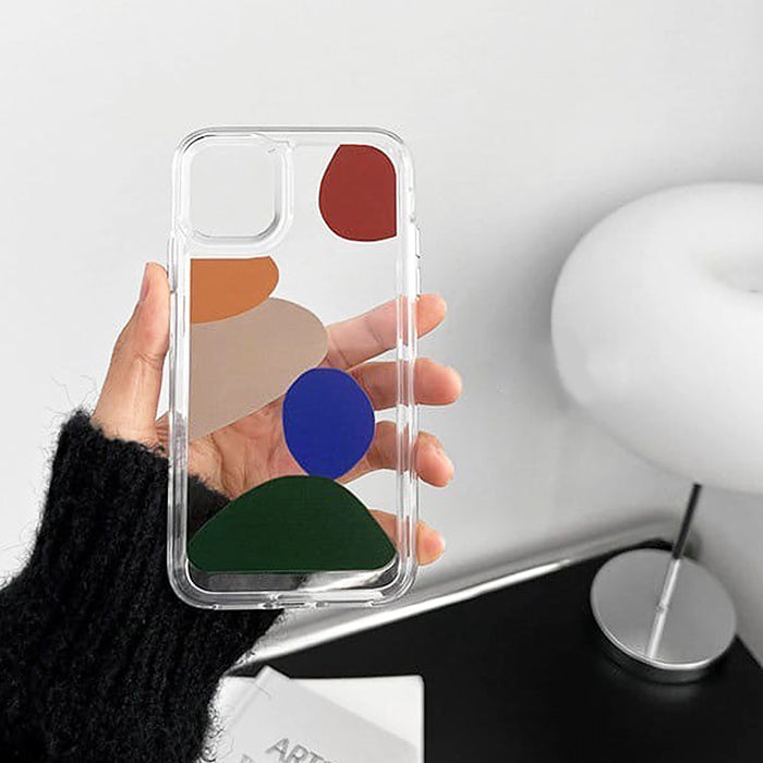 Geometric Print Clear iPhone Case