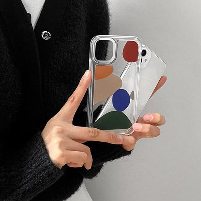 Geometric Print Clear iPhone Case