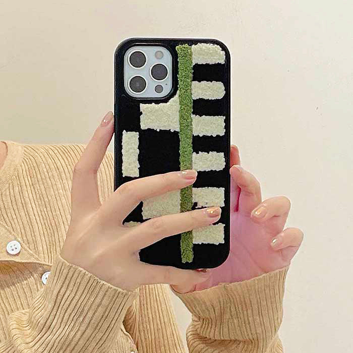 Funda para iPhone con diseño geométrico de osito de peluche 