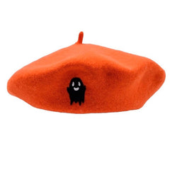 Ghost Embroidered Beret