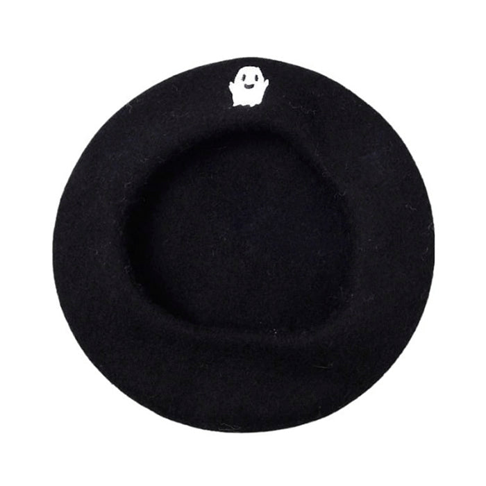 Ghost Embroidered Beret