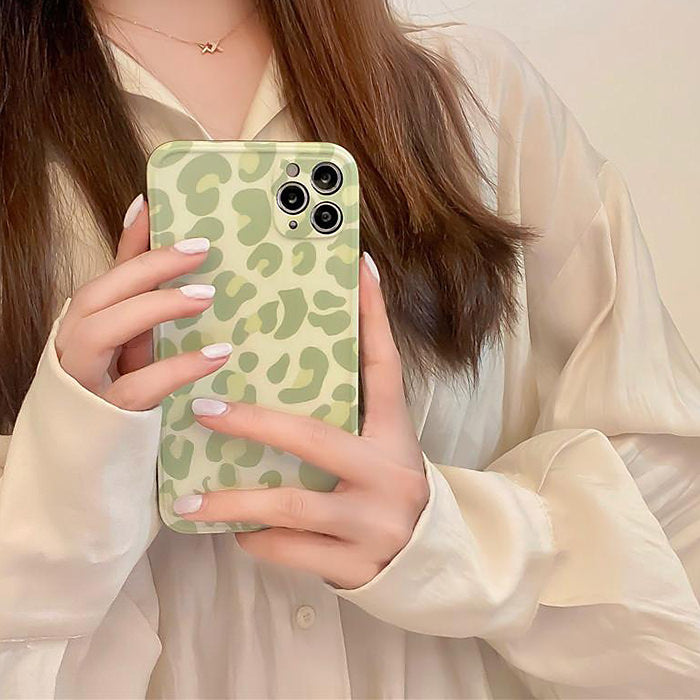 Green Leopard Print iPhone Case