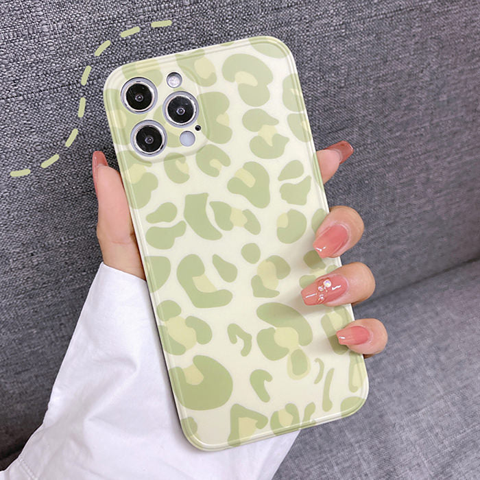 Green Leopard Print iPhone Case