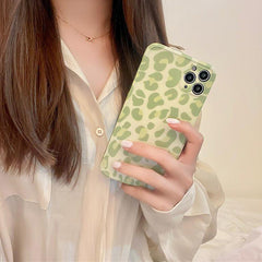 Green Leopard Print iPhone Case