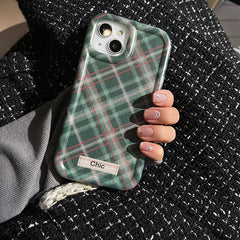 Funda para iPhone con cuadros verdes